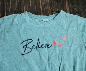 Green 'Believe' Graphic T-Shirt