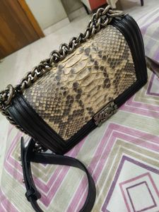 First Copy Chanel Snake Print Sling Bag