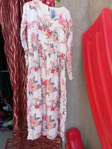 Floral Print Anarkali Dress