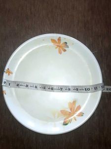 Set of 6 White Plates with Floral Design