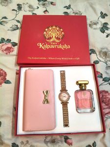 Elegant Gift Set: Watch, Wallet &amp; Perfume