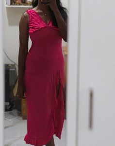 Shein Pink Ruched Mesh Top