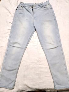 New Ice Blue Shade Trendy Straight Fit Jean Women