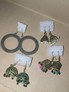 Set of 4 Trendy Earrings