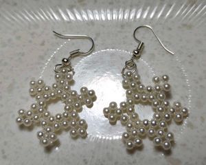 Elegant Pearl Snowflake Earrings