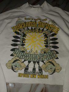 Graphic Print Mock Neck Sweatshirt