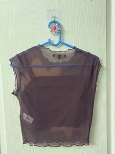 Floral Mesh Sheer Top with Slip