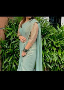 Elegant Pastel Green Saree