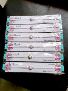 Silver Polish Designer Rakhi ( 6 Pec)