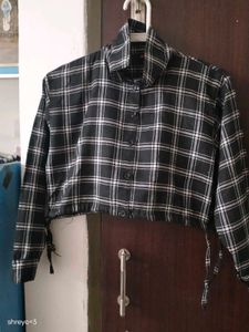 Checked Cropped Shirt