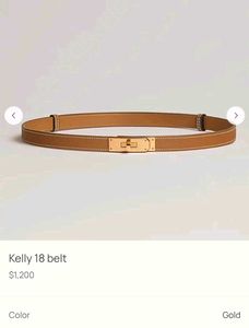 Hermes Kelly gold tan belt