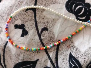 Cute half pearl necklace