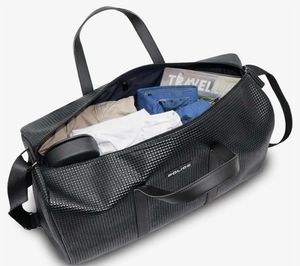 Police Black Textured Duffle Bag