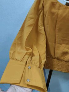 Mustard Yellow Puff Sleeve Top