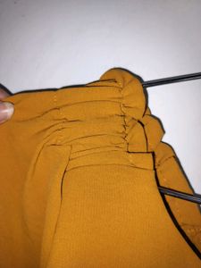 Chic Mustard Yellow Square Neck Top