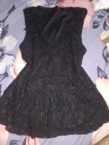 Korean black net top