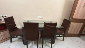 Modern Dining Table Set with Glass Top