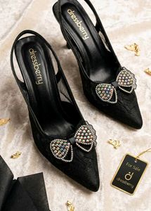 Dressberry Black Embellished heels 👠