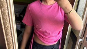 Pink Tie-Side Top