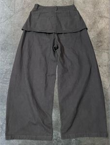 Wide-Leg Pants with Skirt Overlay