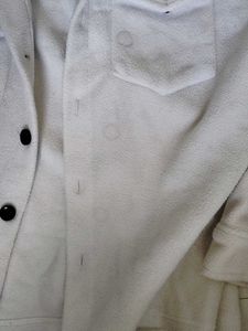 Vintage 90% Off Zara White Fleece Button-Up Shirt