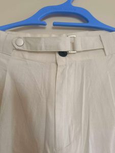 Classic White Belted Trousers