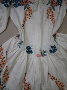Floral Print Mini Dress with Puff Sleeves