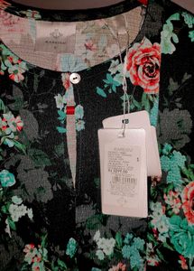 Floral Print Dress with Ruffle Waist