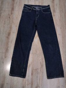 black Dark Wash Wide Leg Jeans