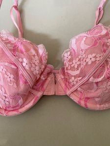 Pink Lace Balconette Bra