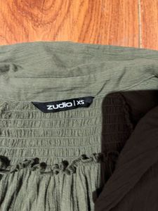 Olive Green Button-Up Top