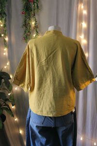 Stylish Mustard Yellow Button-Up Top