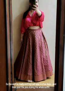 Pure Banarsi Silk Lehenga Skirt Self Made