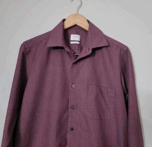 Arrow Men's Burgundy Printed Formal Shirt