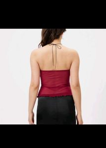 Chic Red Tie-Front Tube Top