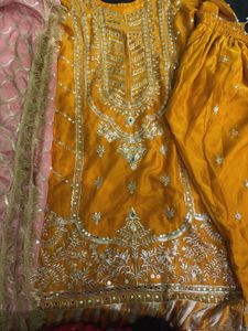 Stunning Mustard Embroidered Kurta Set