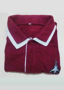 Maroon Polo T-Shirt with Jet Print
