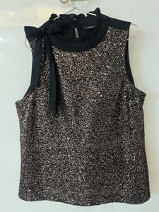 Sparkly Sleeveless Black Top