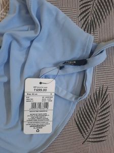 Light Blue Halter Neck Crop Top