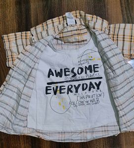 Boy's Plaid Shirt with Tee
