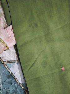 Beautiful Green Embroidered Saree