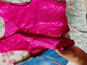 Cute Girls Denim &amp; Sequins Vests