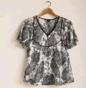 Black & White Paisley Tunic Top