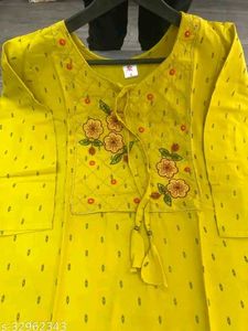 Yellow Kurta Set with White Pants