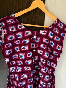 Stylish Maroon Printed frock