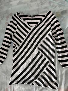 Striped V-neckcTop