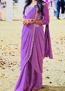 Elegant Purple Saree with Blouse