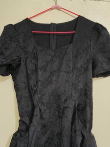 Elegant Black Jacquard Dress