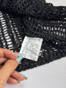 Black Sheer Cropped Sweater