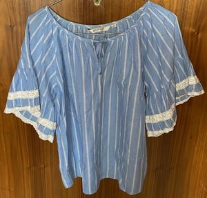 Blue Striped Tunic Top